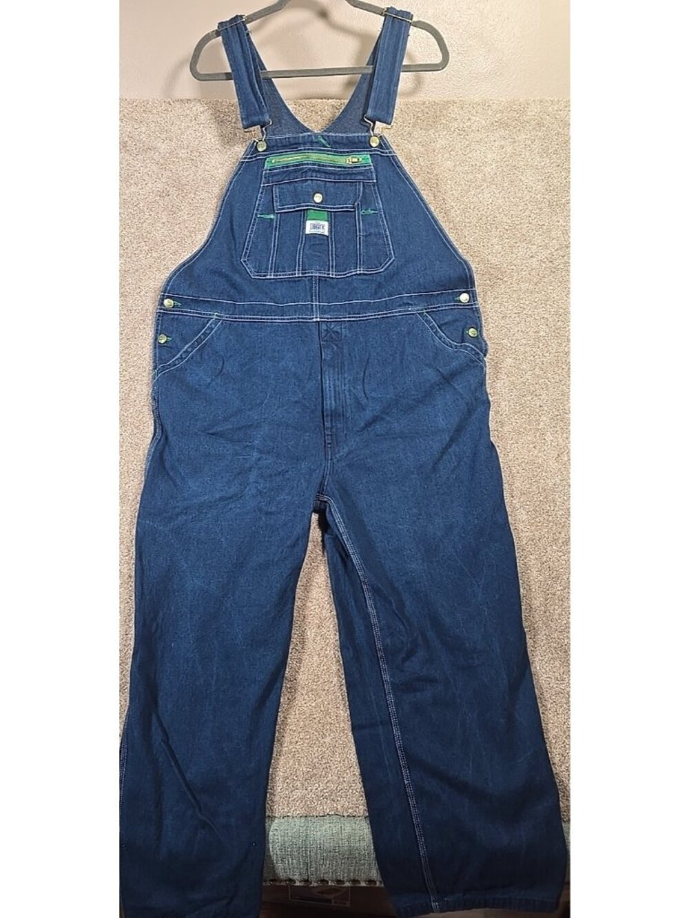 Liberty Denim Bib Overalls Carpenter Farm Work Outdoor Medium Blue Men's 42 - 44